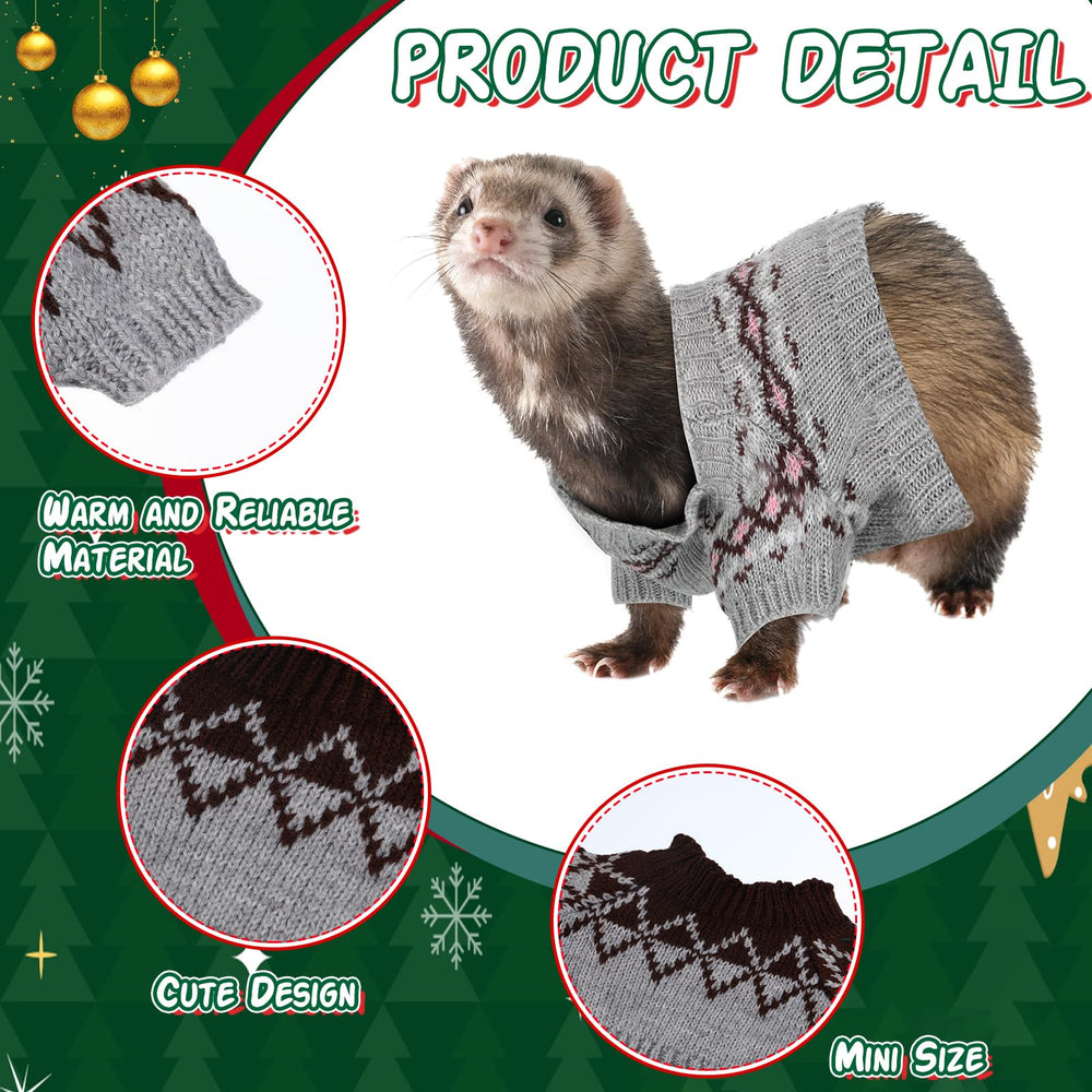 Mixweer rabbit Christmas sweater demonstrates versatile holiday look for small pets.