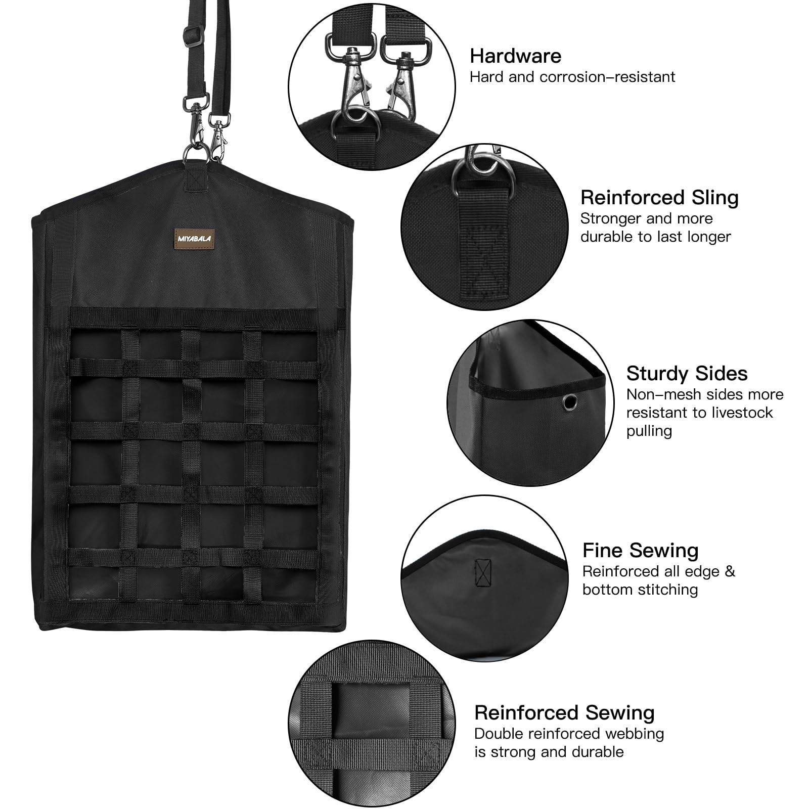 MIYABALA hay bags adjustable hanging webbing for easy height customization