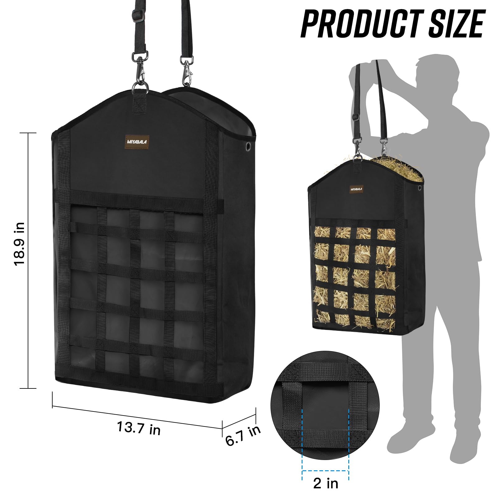 MIYABALA hay bags 600D oxford material built for rugged farm use