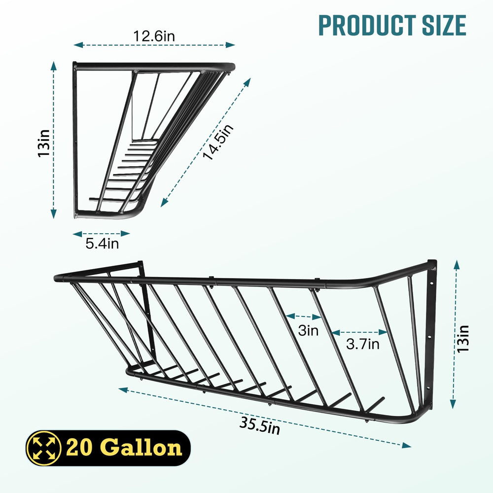 MIYABALA hay feeder side profile shows curved design reduces spills and injuries
