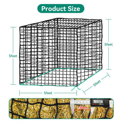 MIYABALA hay net showing 1.5-inch slow-feed hole design