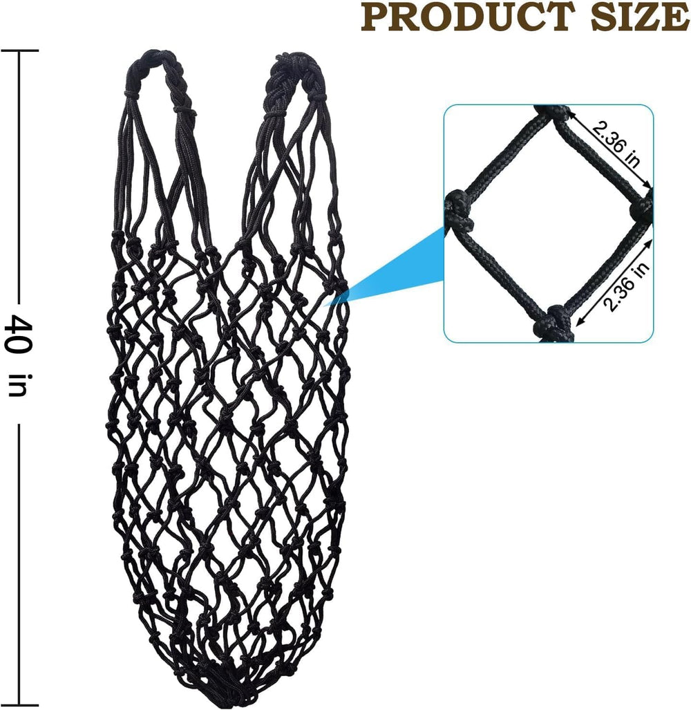 MIYABALA hay net with slow-feed hole supports paced mealtime.