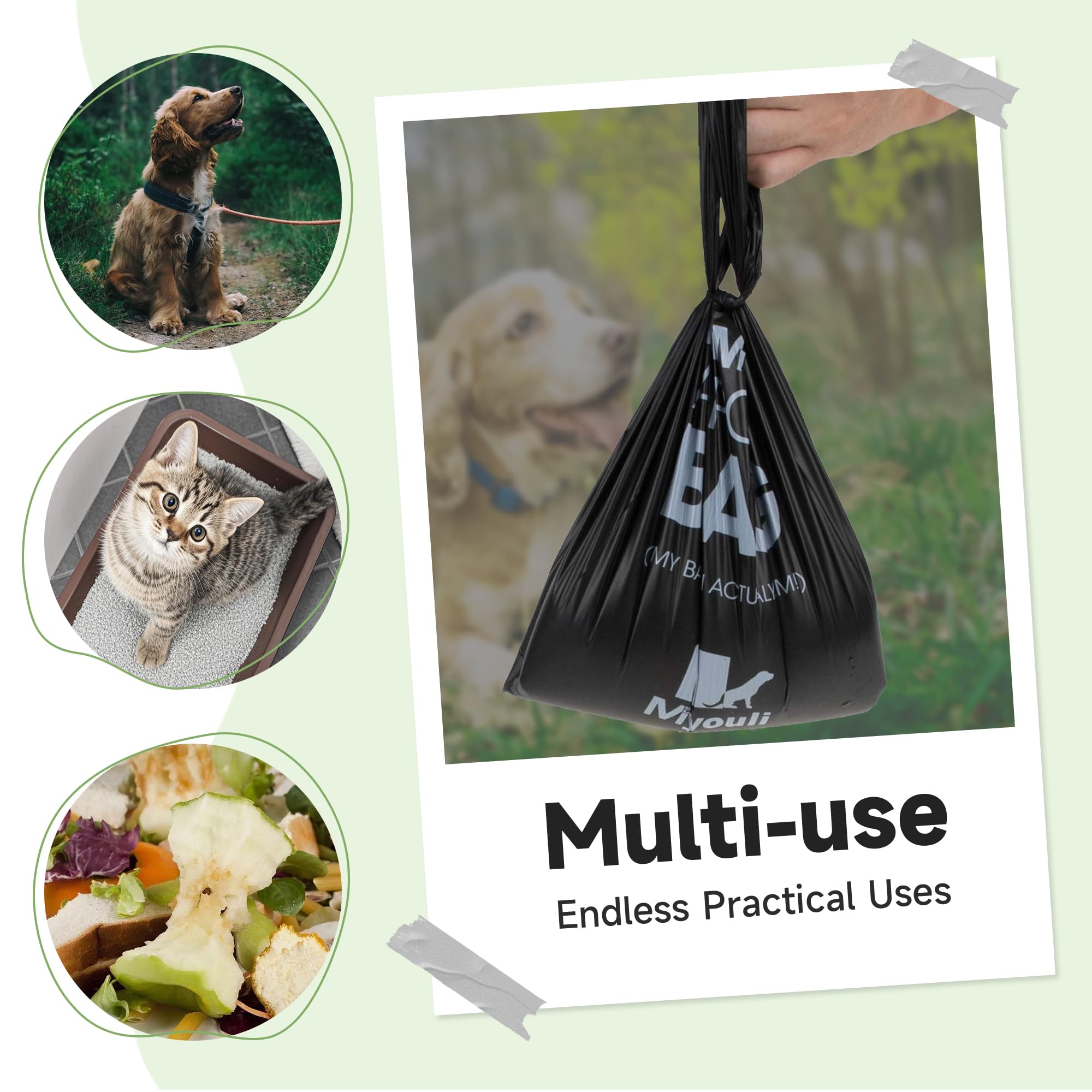 Miyouli 300-count supply suitable for daily dog walks and travel.