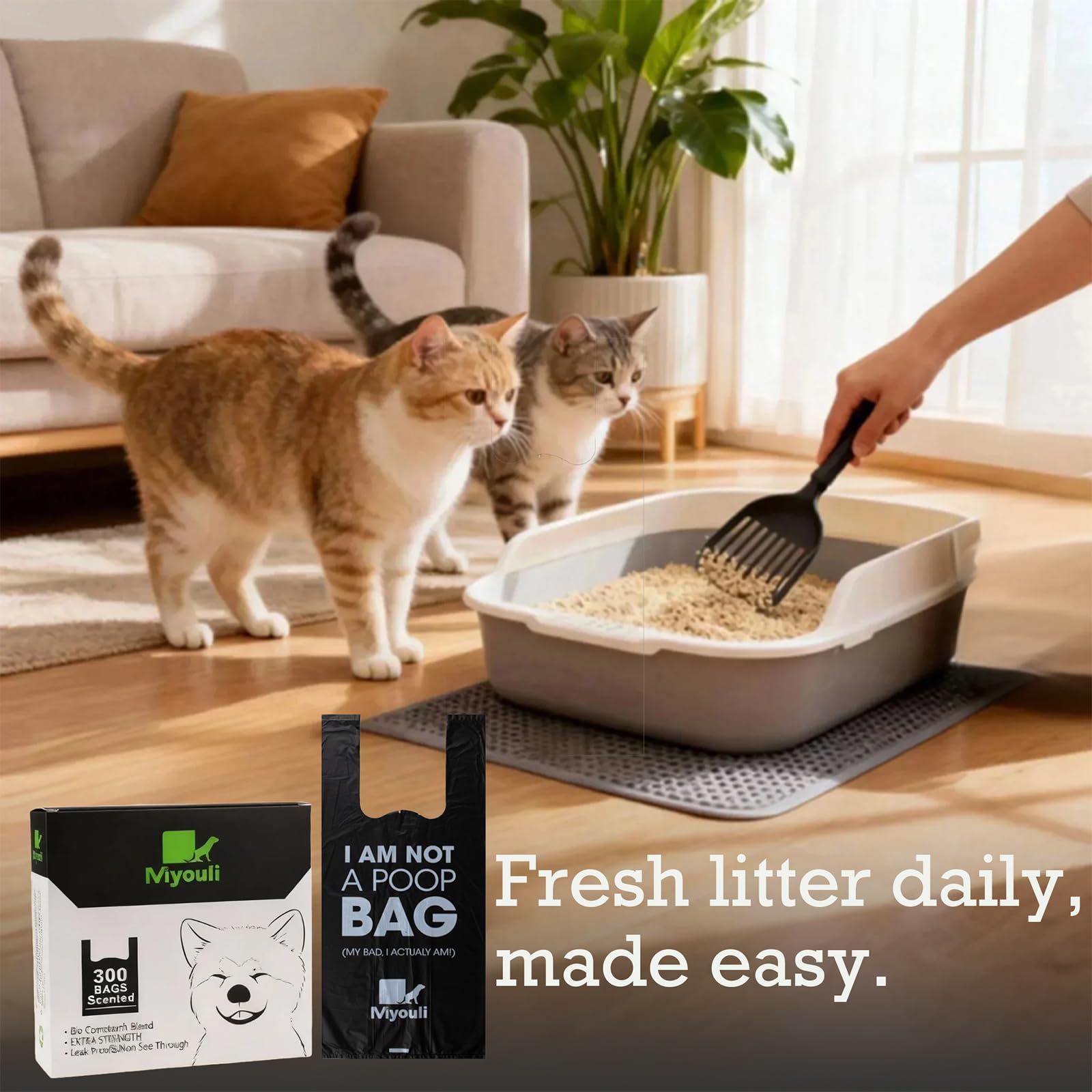 Miyouli easy-pull-out packaging for quick bag access on the go.