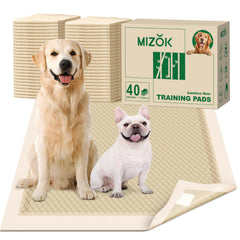 MIZOK bamboo dog pee pad 28x34in flat lay showcasing large training area and quick absorption.