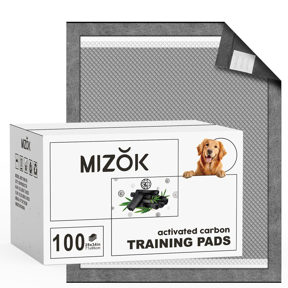 MIZOK black charcoal pee pad 23x24 inches with odor control for training.