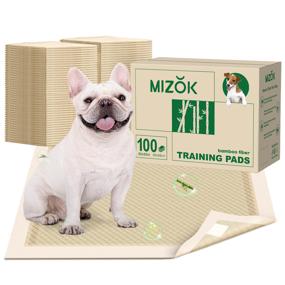 MIZOK puppy pads adhesive tabs keep pads secure for mess-free training.