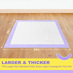 MIZOK Puppy Pads 3D quilted surface reduces wet footprints and mess