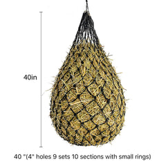MJFSGYO two-pack hay nets for durable, hang-ready slow feeding.