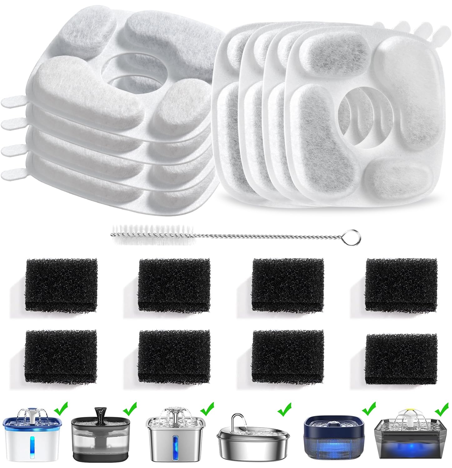 MJYNITE Veken filters kit with eight sponges for clean, safe pet water