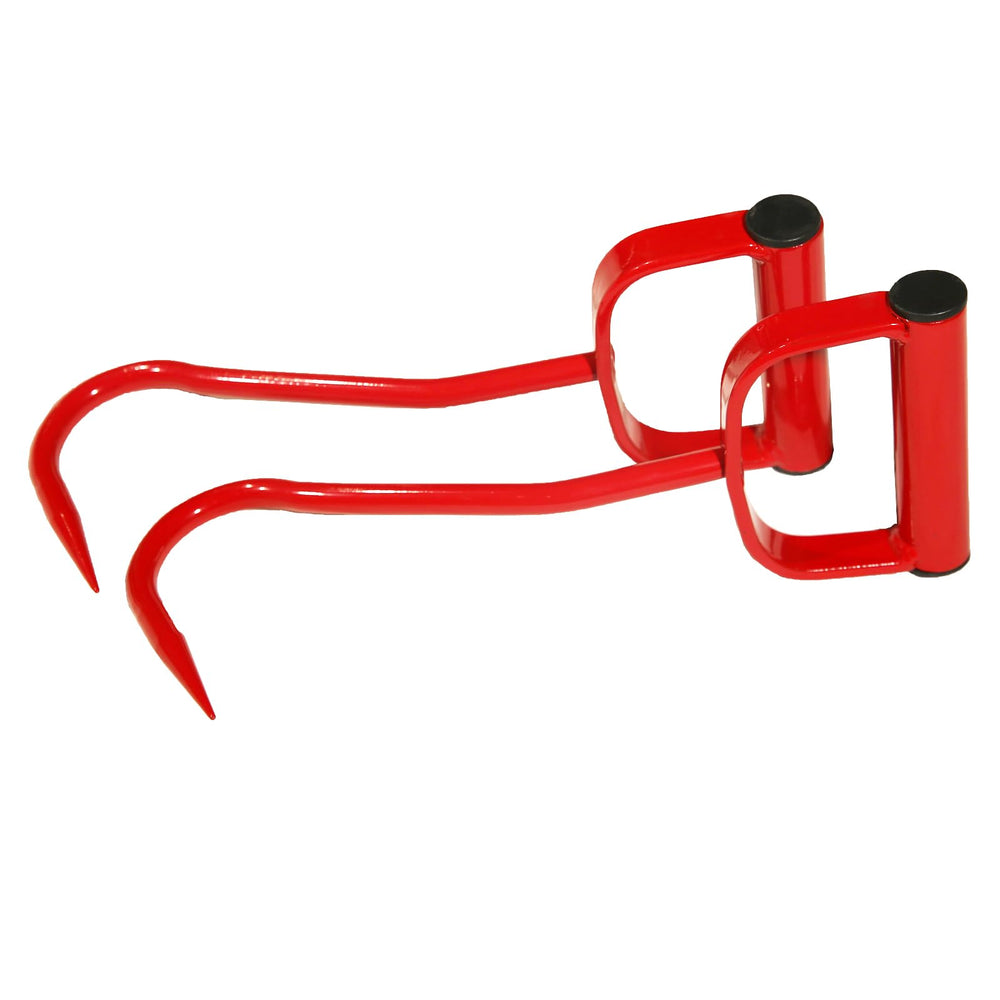 Mkienhy hay hook demonstrates easy insertion and release from bales for quick tasks
