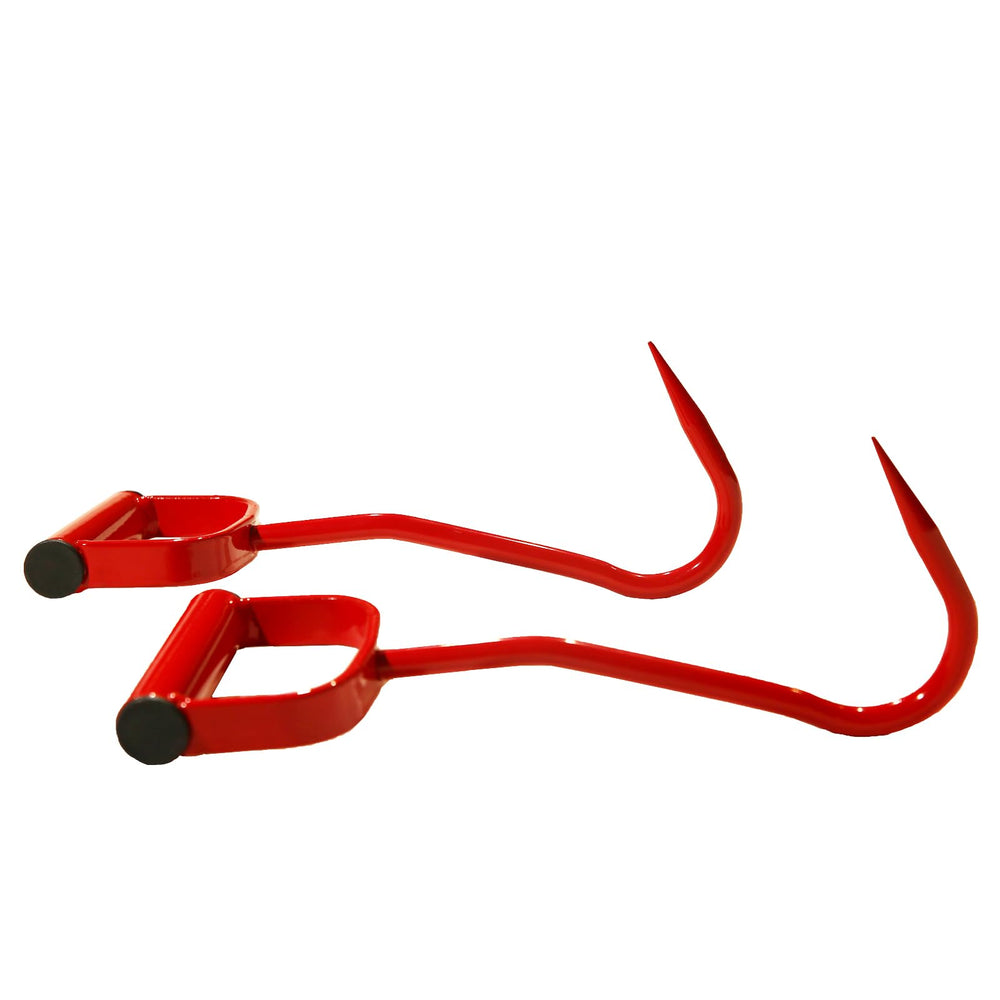 Mkienhy red hay hook with glove-friendly handle for safer grip in varying weather
