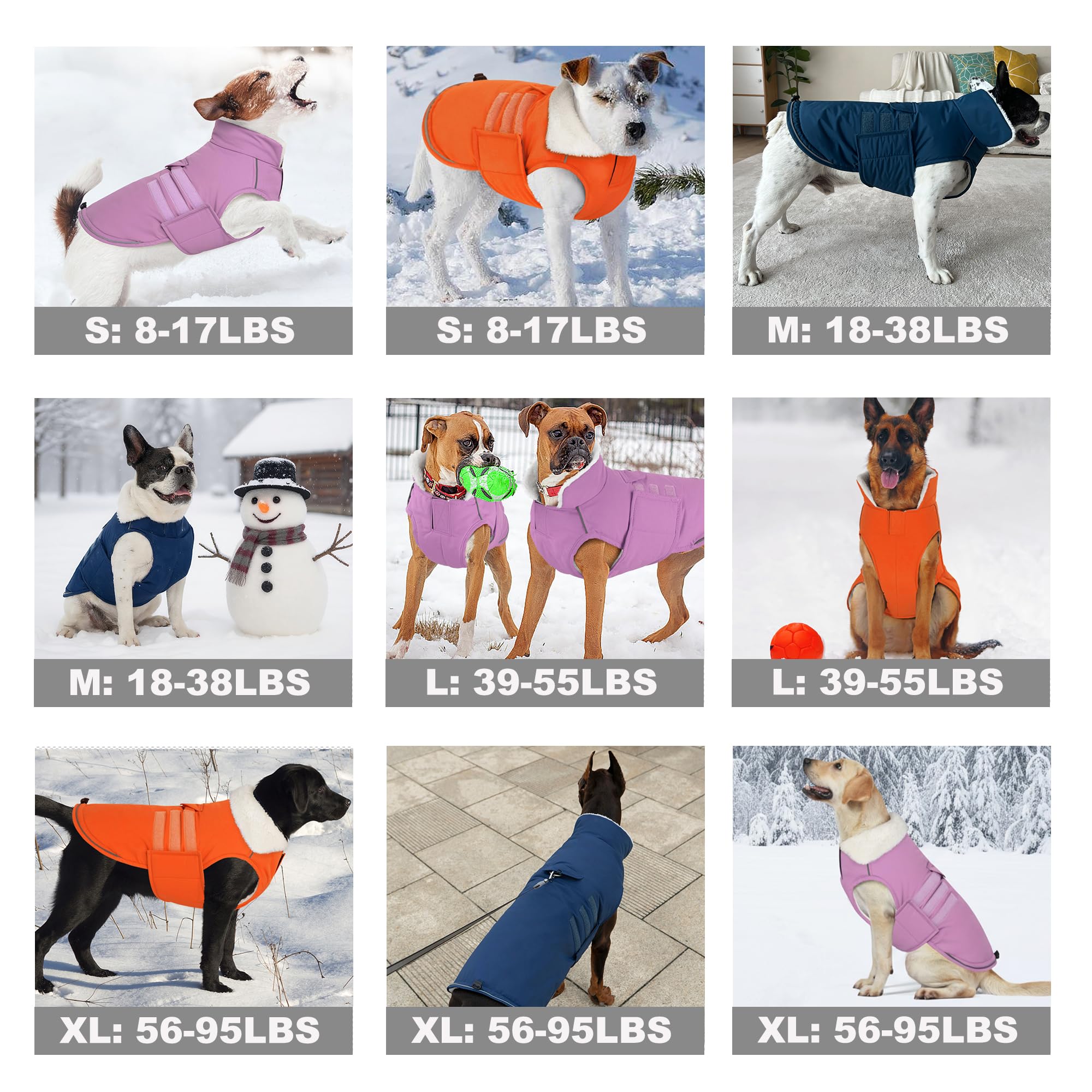 Mklhgty Extra Warm Dog Coat back view shows full coverage for winter protection.