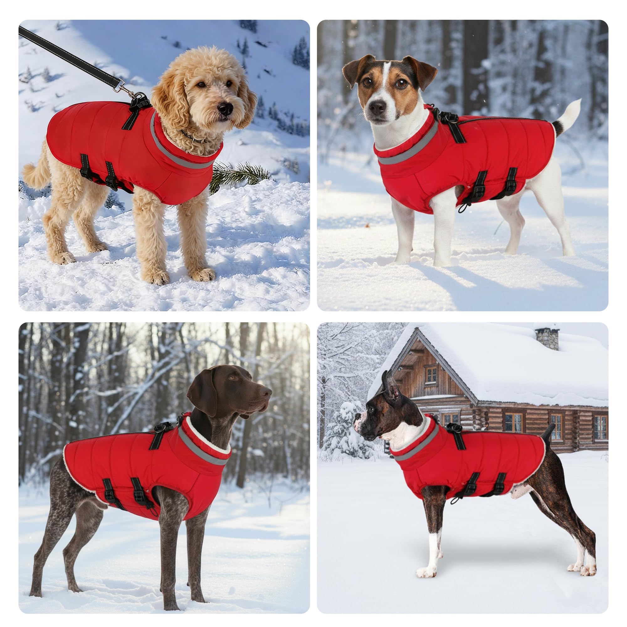 Mklhgty high-collar with plush trim shields against wind and snow.