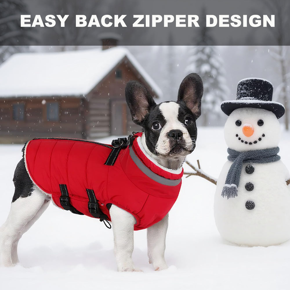 Mklhgty warm fleece-lined coat provides snug warmth on chilly winter dog walks.