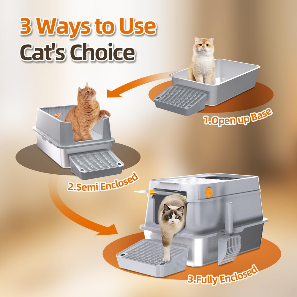 Mlazo sturdy ABS top cover on enclosed litter box for durability