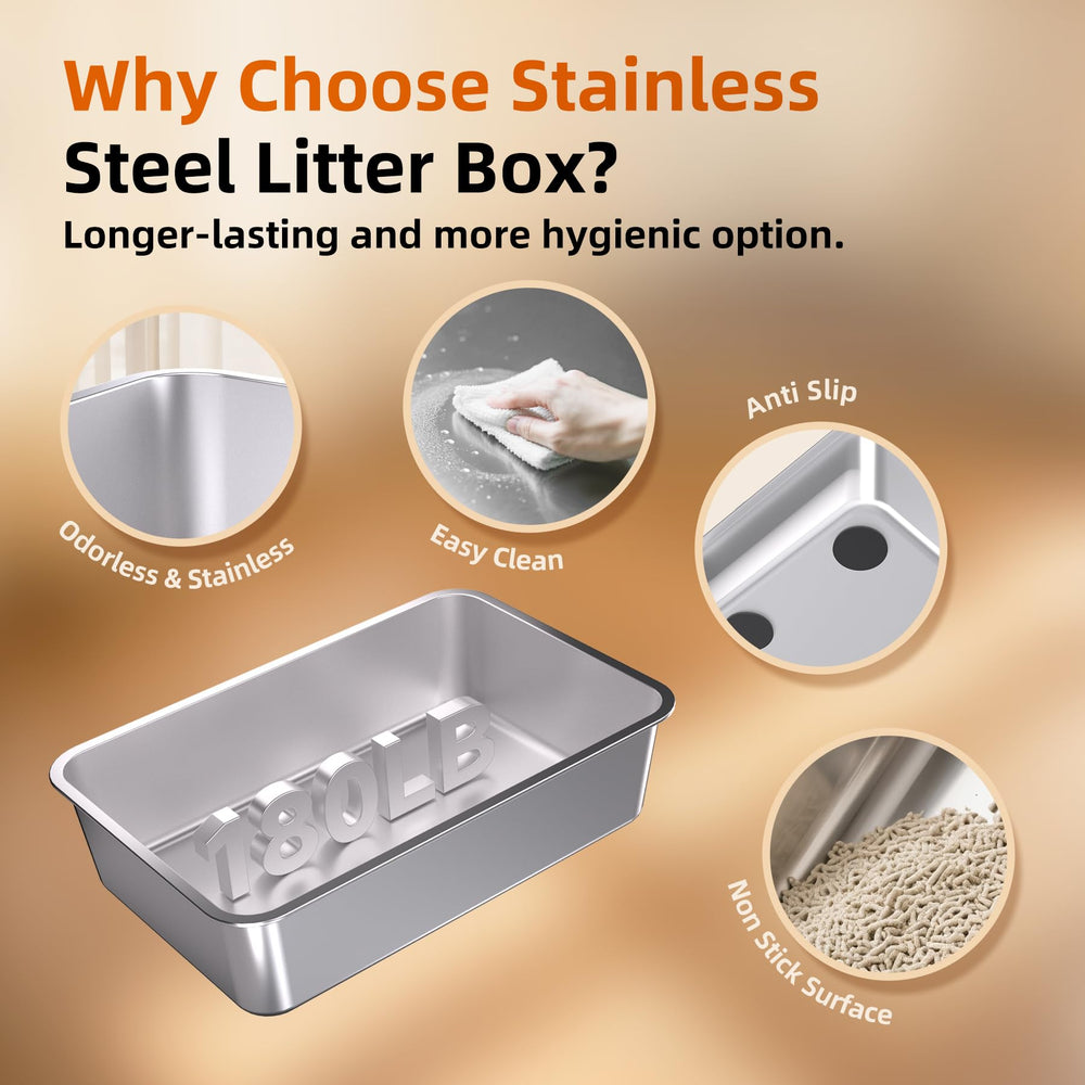 Mlazo XL litter box showing 24x16x15 inch dimensions for big cats