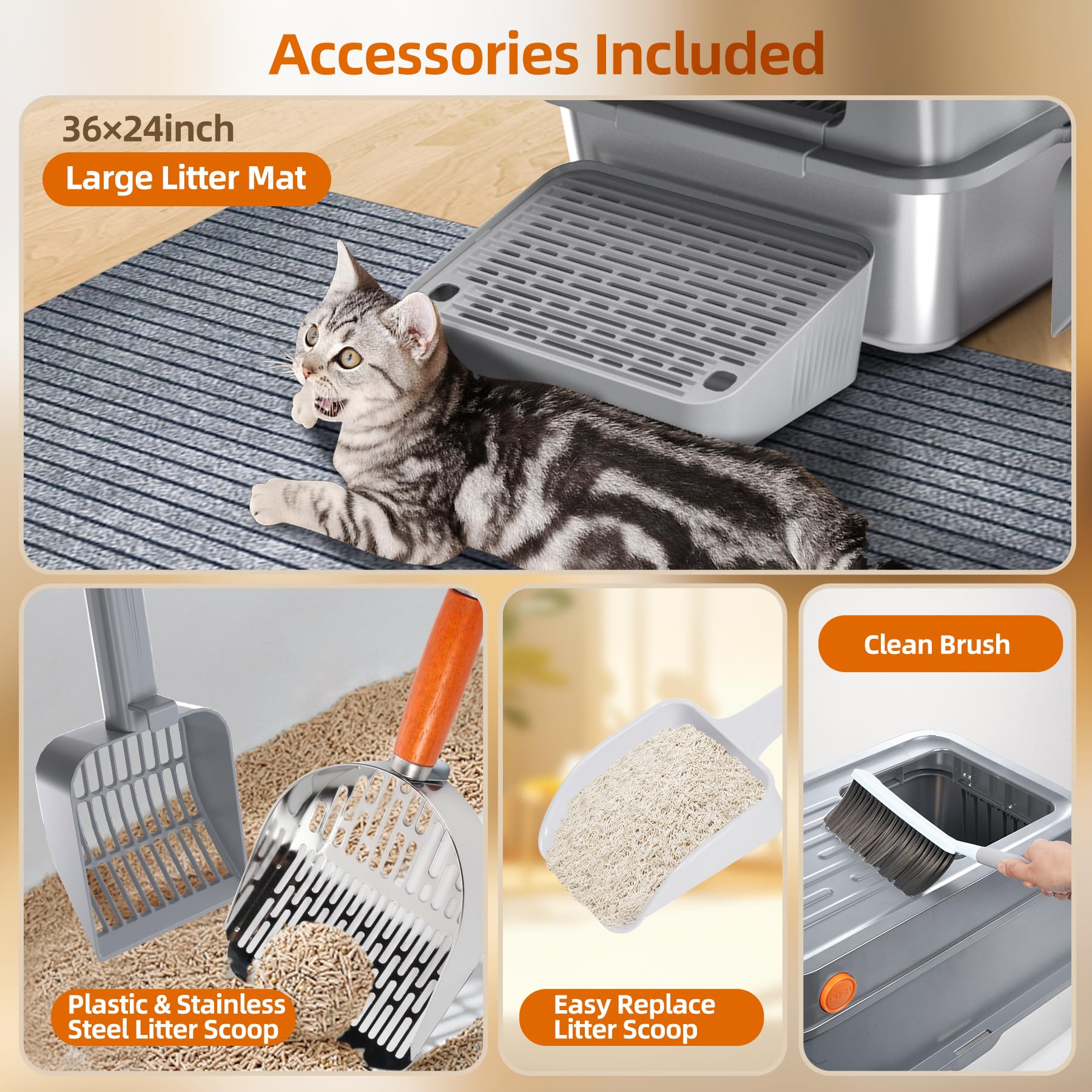 Mlazo XL cat litter box with dual-entry top and front access