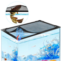 MLEJU magnetic aquarium lid front install shows quick secure access