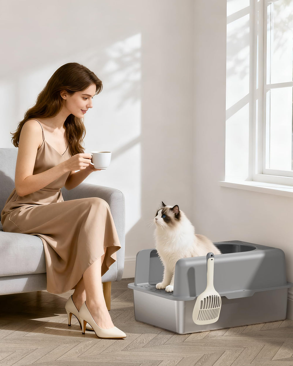 MLIKLU easy-clean stainless-steel surface simplifies maintenance with water and cloth.