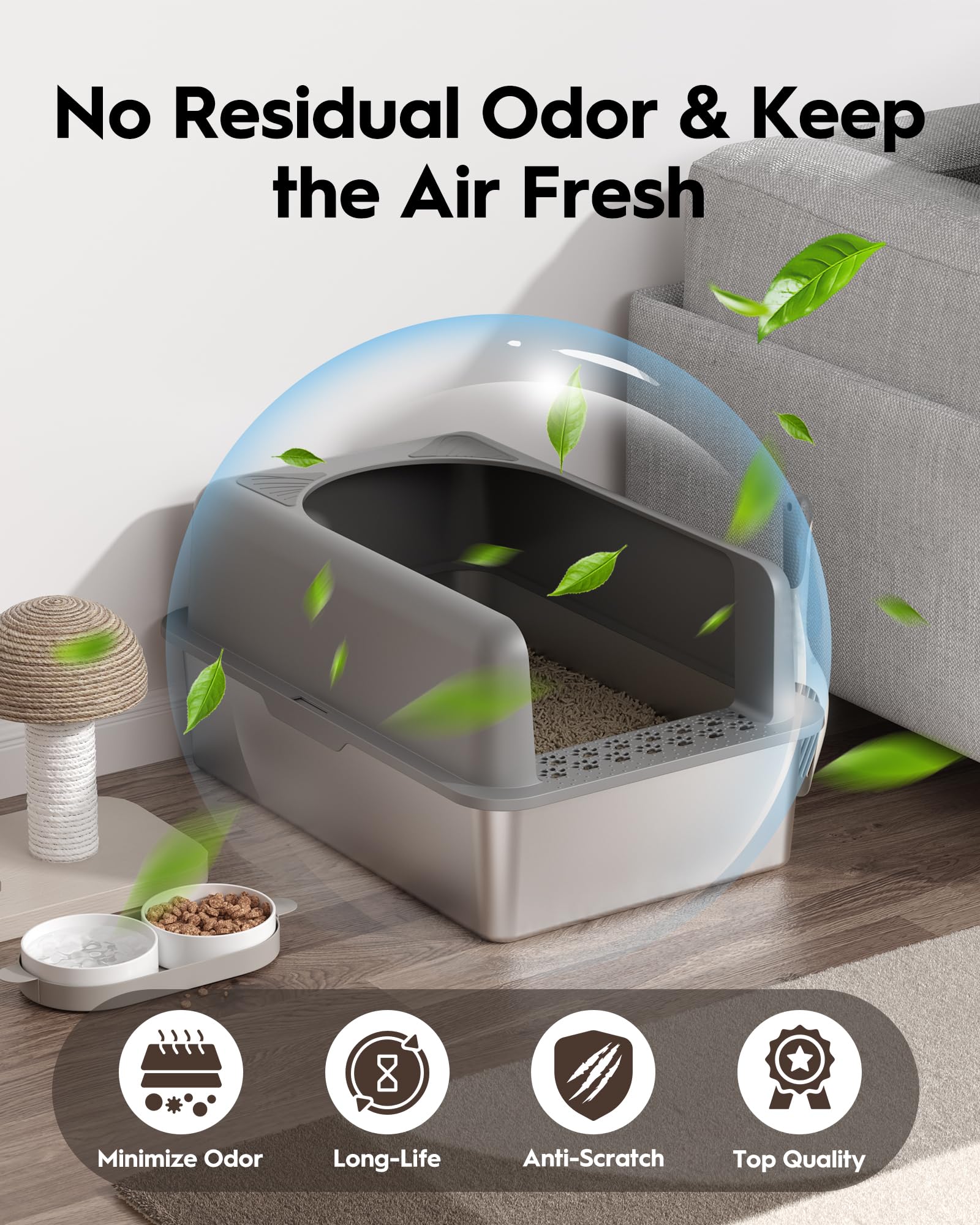 MLIKLU non-stick metal surface cleans quickly and resists staining.