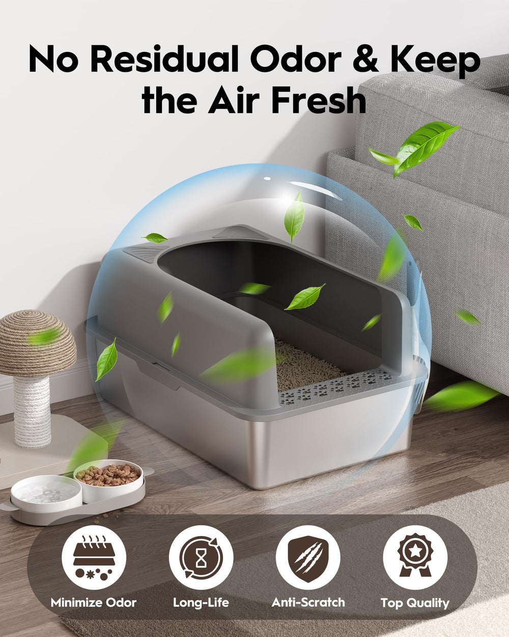 MLIKLU non-stick metal surface cleans quickly and resists staining.