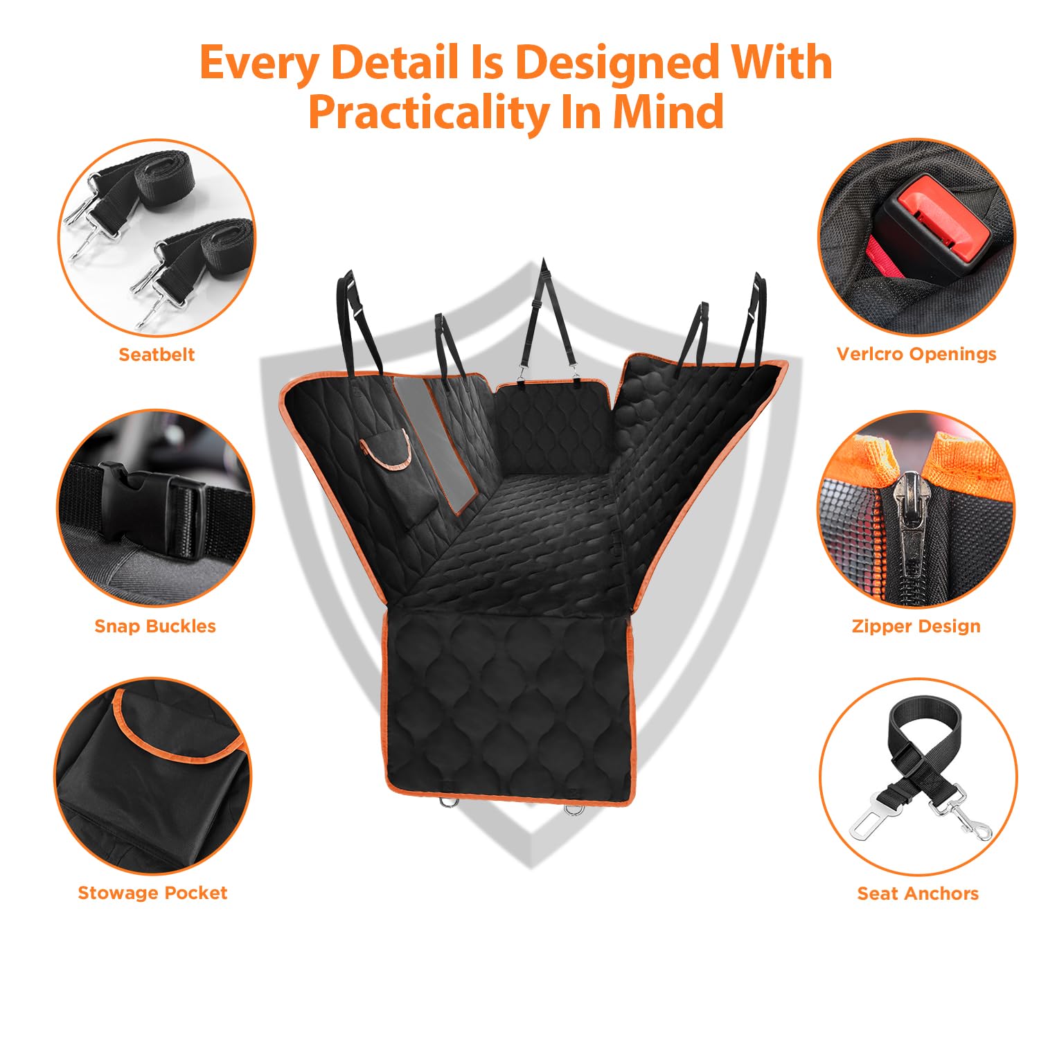 Mlivrom waterproof dog seat cover mesh window enables better air flow during trips