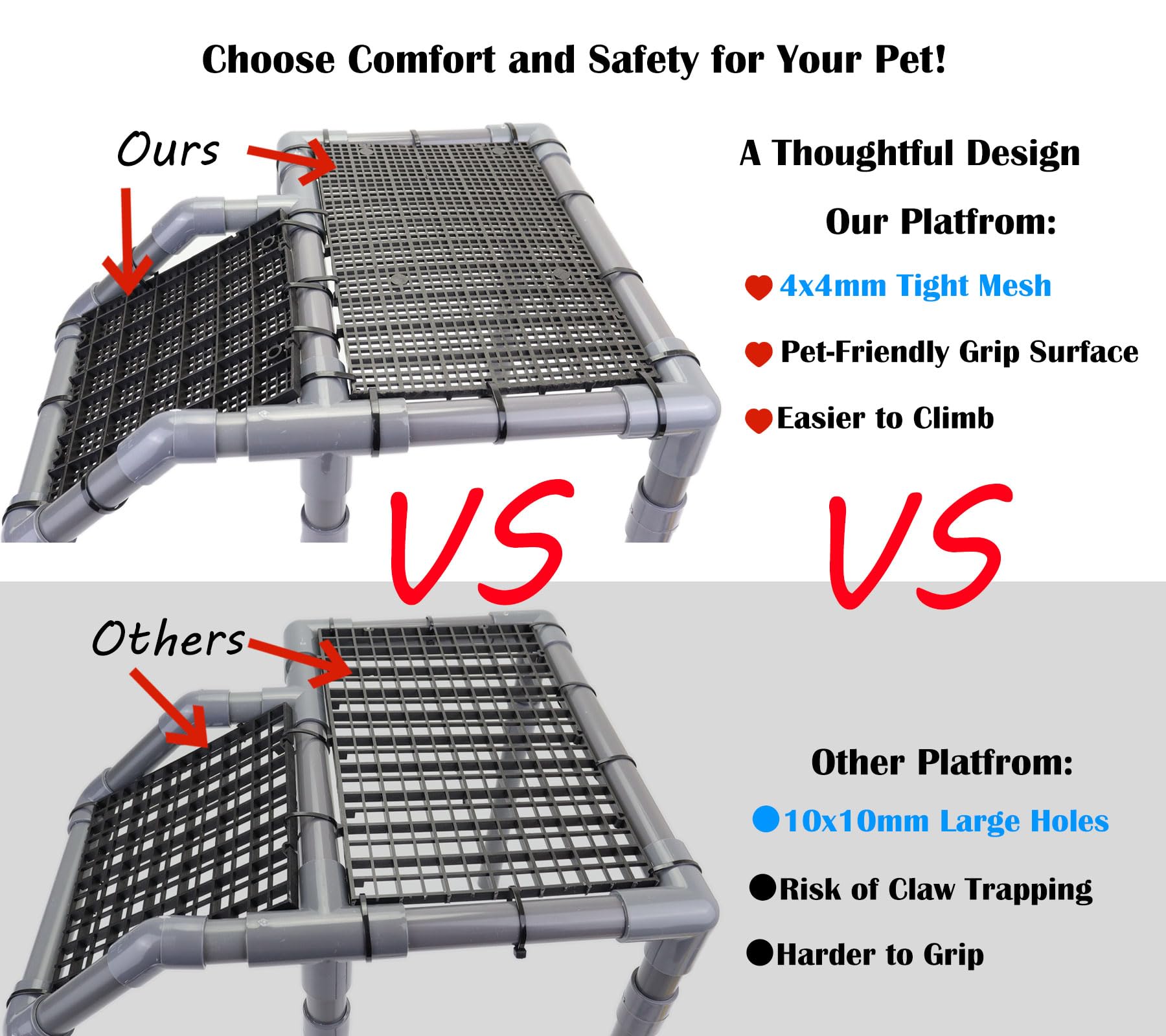 MLONDHSU turtle basking platform ramp closeup highlighting 45 degree grip
