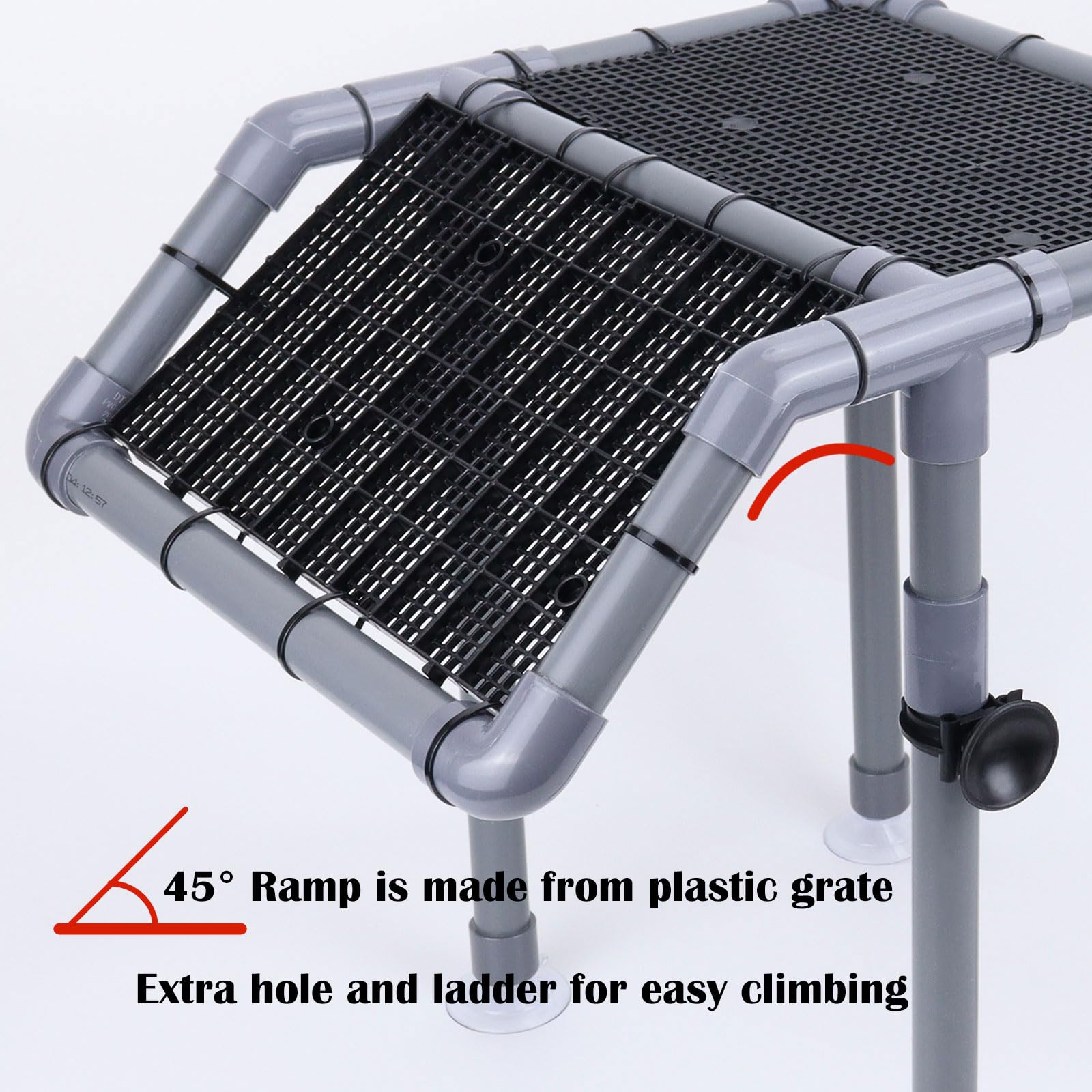 MLONDHSU turtle platform egg-crate detail emphasizes breathable surface for basking.