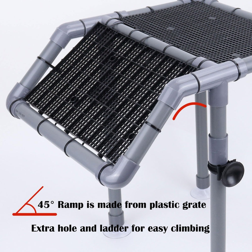 MLONDHSU turtle platform egg-crate detail emphasizes breathable surface for basking.