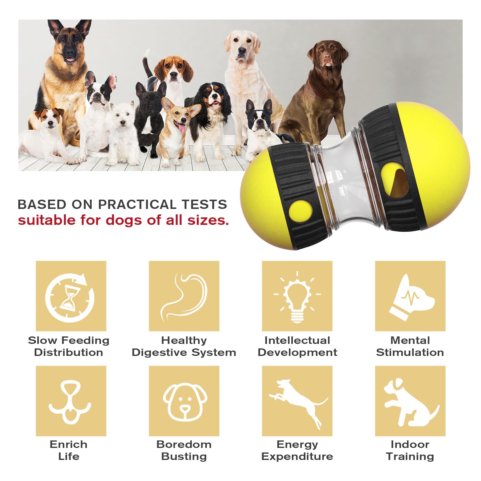 Mloowa dog interactive puzzle side action demonstrates motion and treat release.