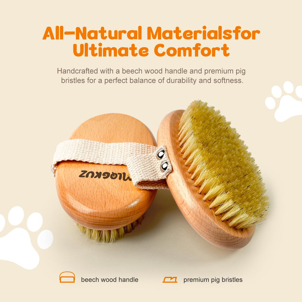 MLQGKUZ beechwood handle ergonomic design improves grip during grooming
