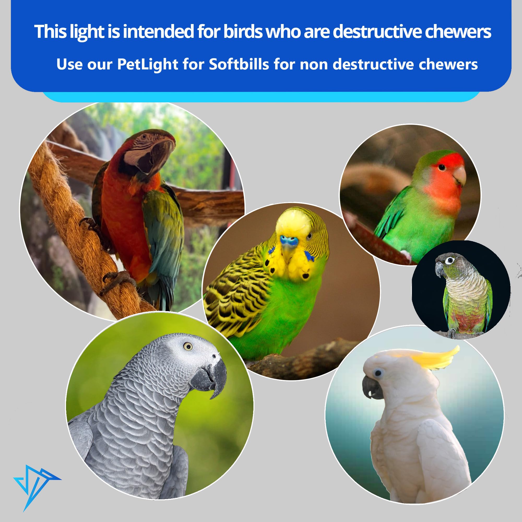 M&M Cage HappBird water-resistant housing for easy cleaning.