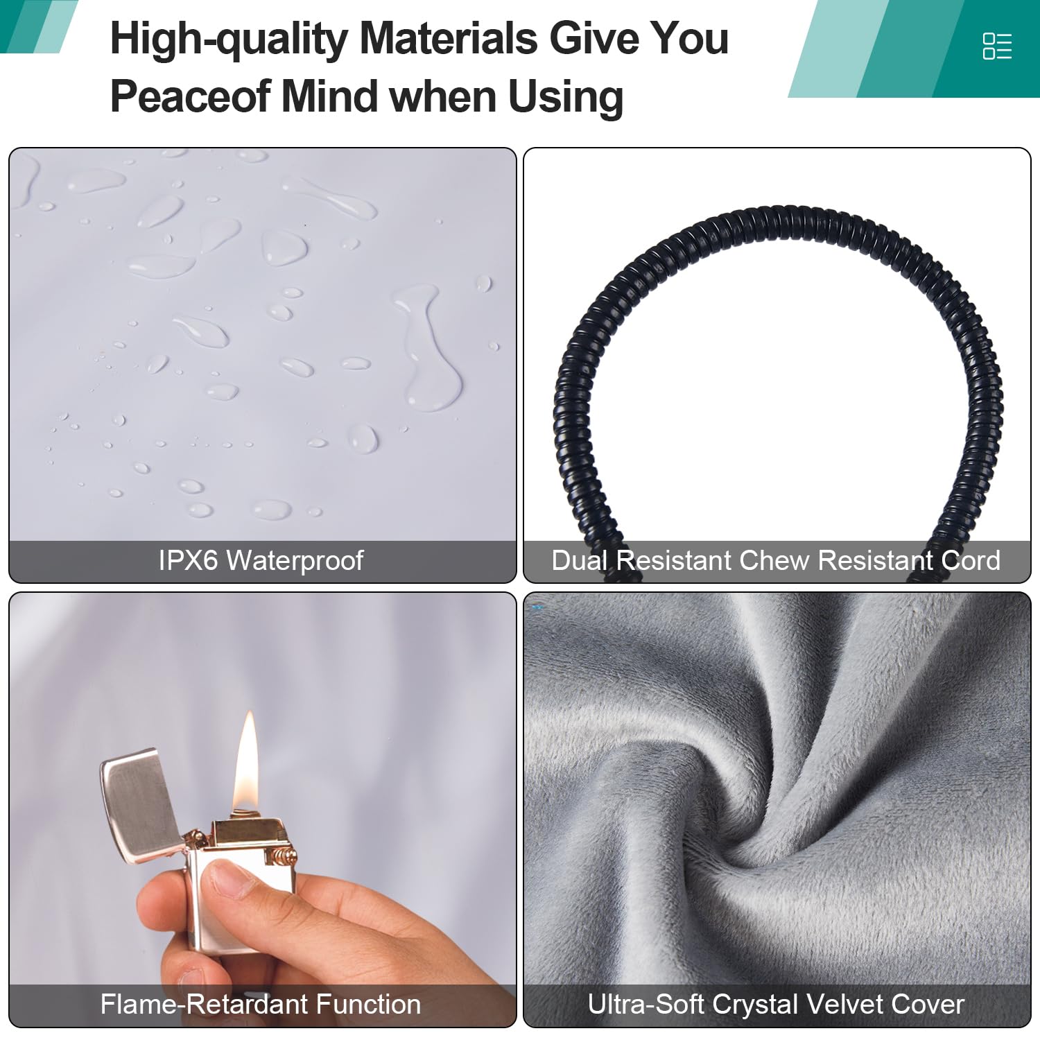 M MIMMU durable design with bite-proof wire and waterproof PVC