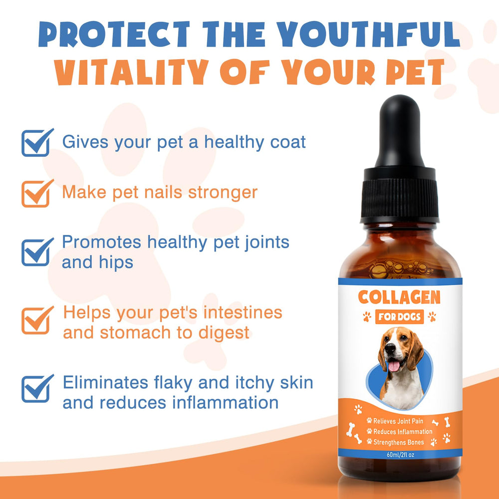 MNQAXZ collagen for dogs dropper dispense demonstrates precise daily dosing.