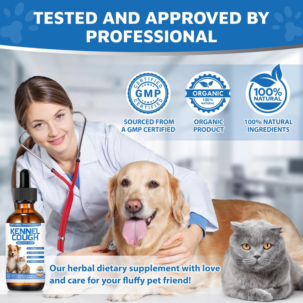 MNQAXZ kennel cough relief label close-up signaling safe, natural care.