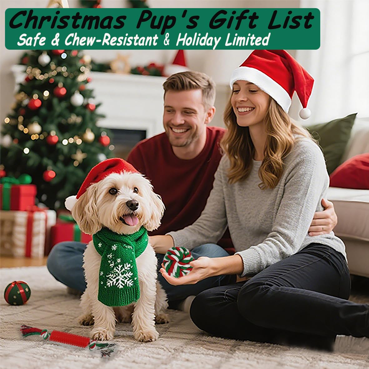 Mnubsrva tug-rope balls; interactive play strengthens bond and encourages tug-of-war.