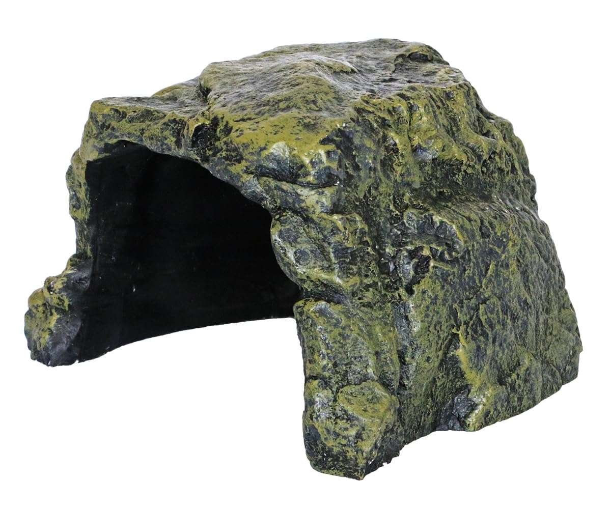Mobell Rock Hide Cave exterior view highlights natural texture for realistic terrarium decor and shelter.