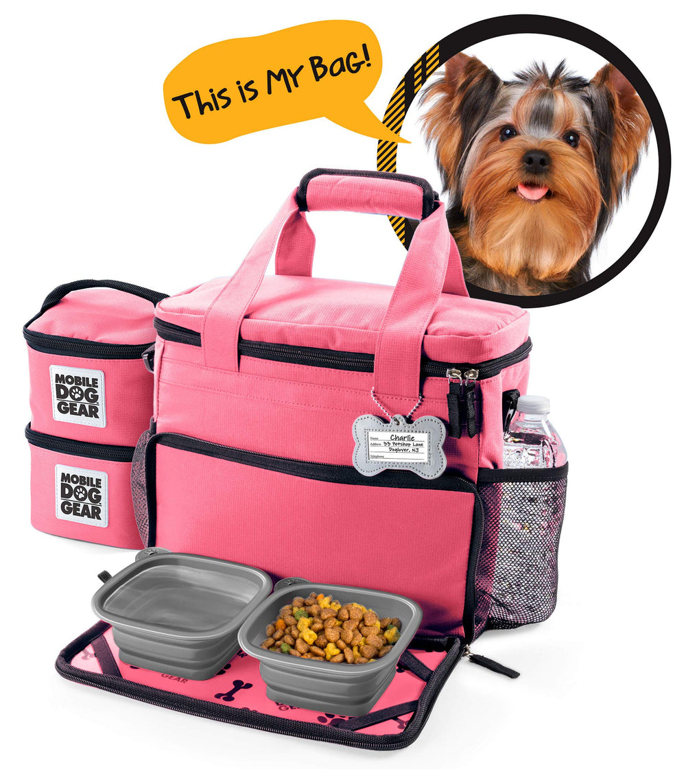 Mobile Dog Gear Week Away bag pink main compartment ready for week-long trips