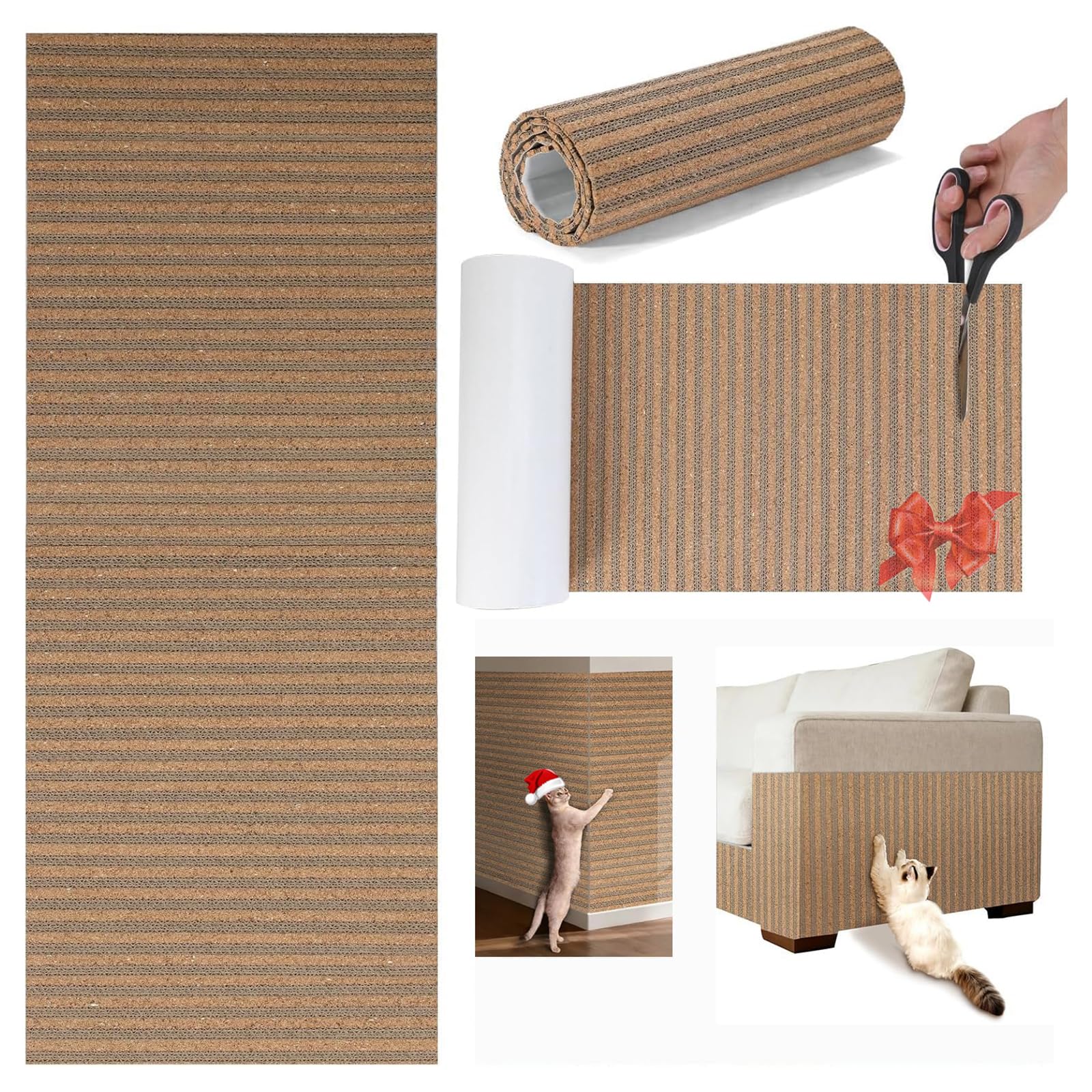 Mocherpion Cat Scratch Pad cork texture close-up highlighting dual-texture scratching options for cats.