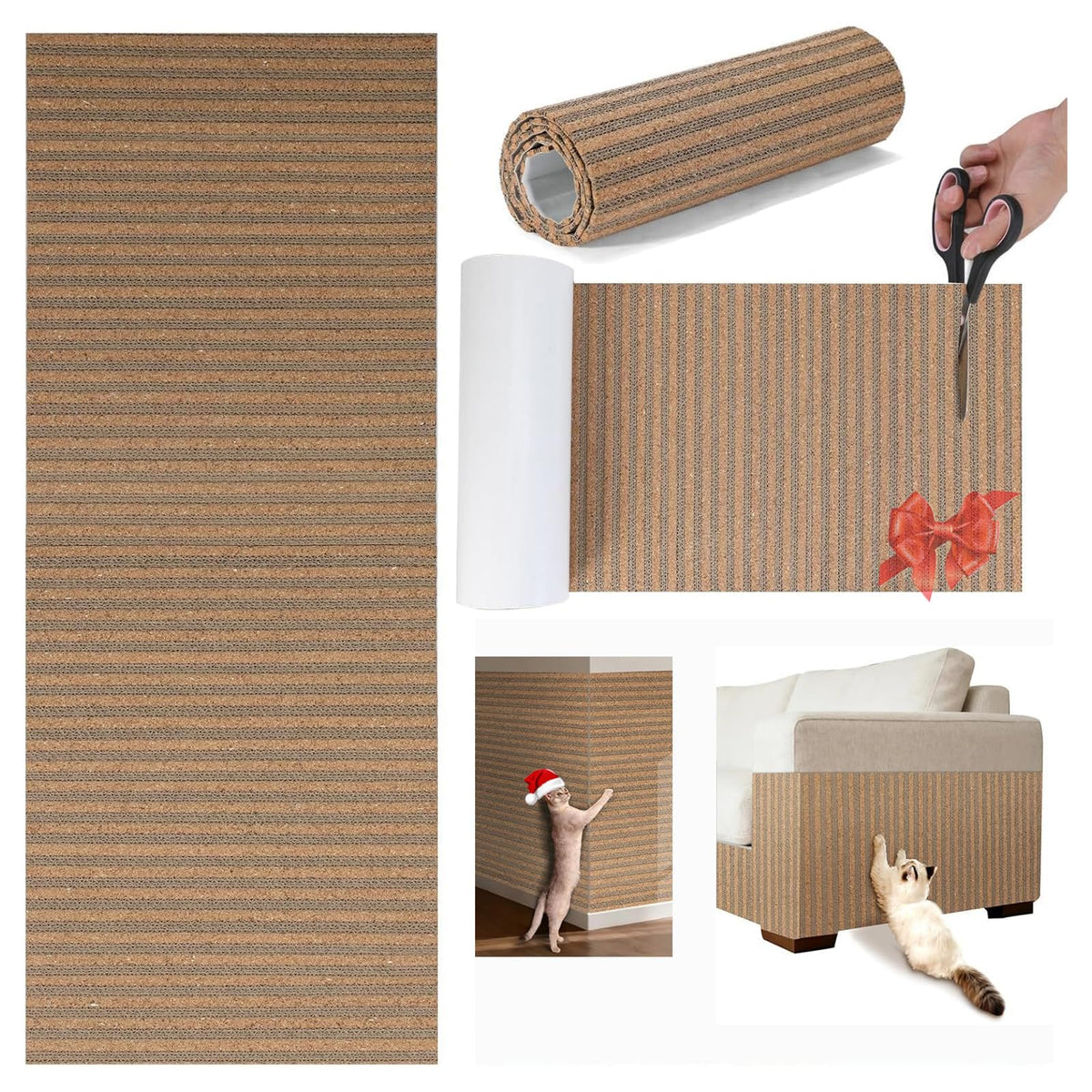 Mocherpion Cat Scratch Pad cork texture close-up highlighting dual-texture scratching options for cats.