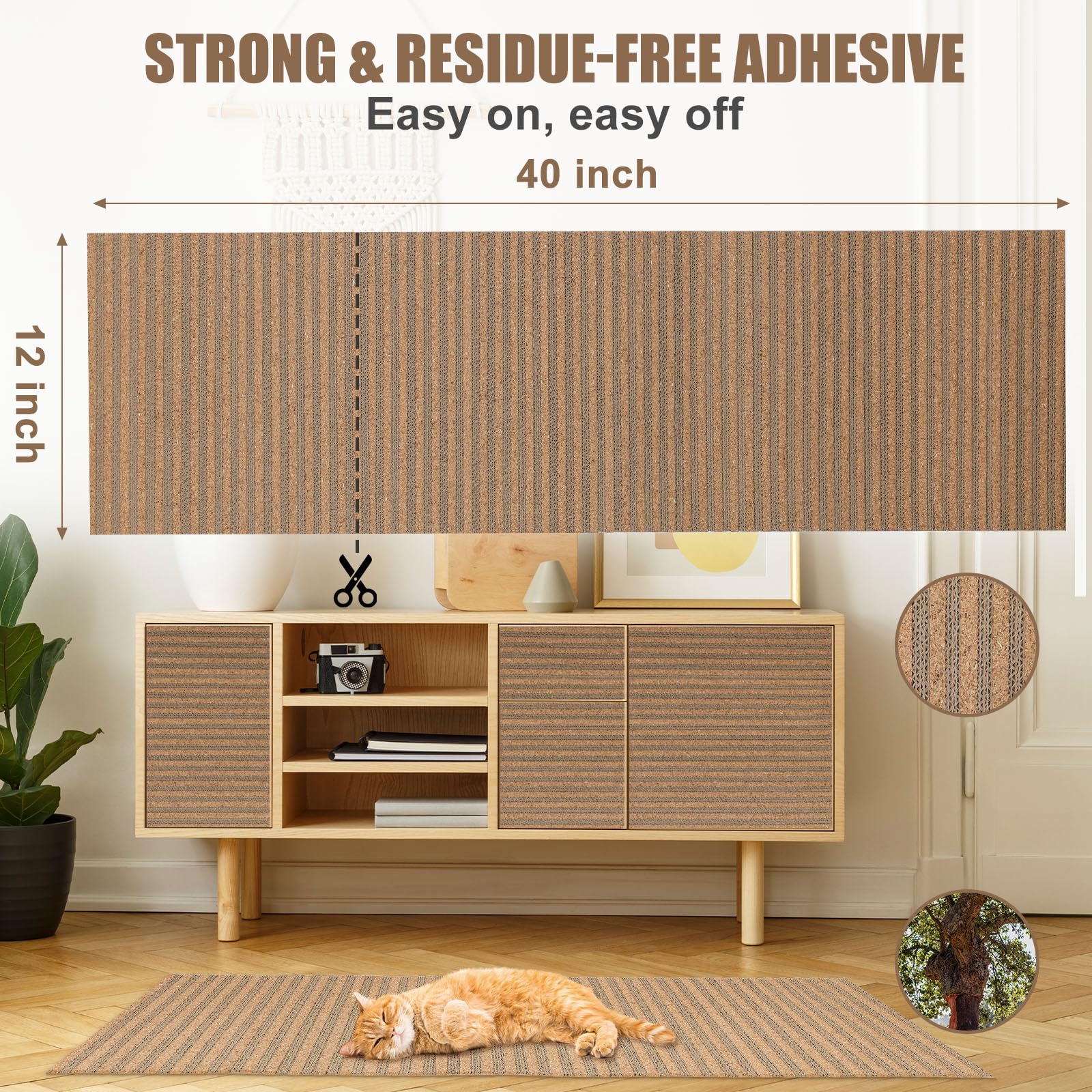 Mocherpion Cat Scratch Pad full view highlights engaging dual textures.