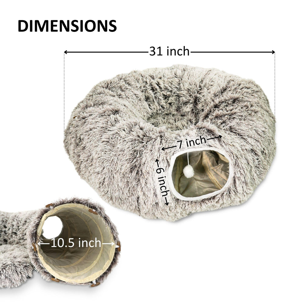 MODAELITE cat tunnel hideout with dangling toy aids interactive play