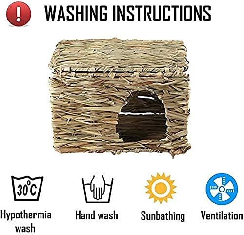 MODEMODE Natural Seagrass Bed Exterior View emphasizes hand-woven craft for small pet habitats.