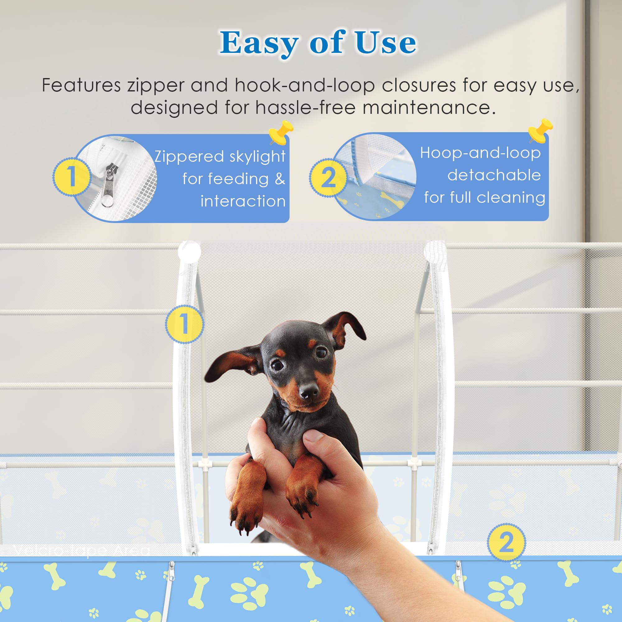 MODESLAB 3-doors design with dual zippers for easy pet access.
