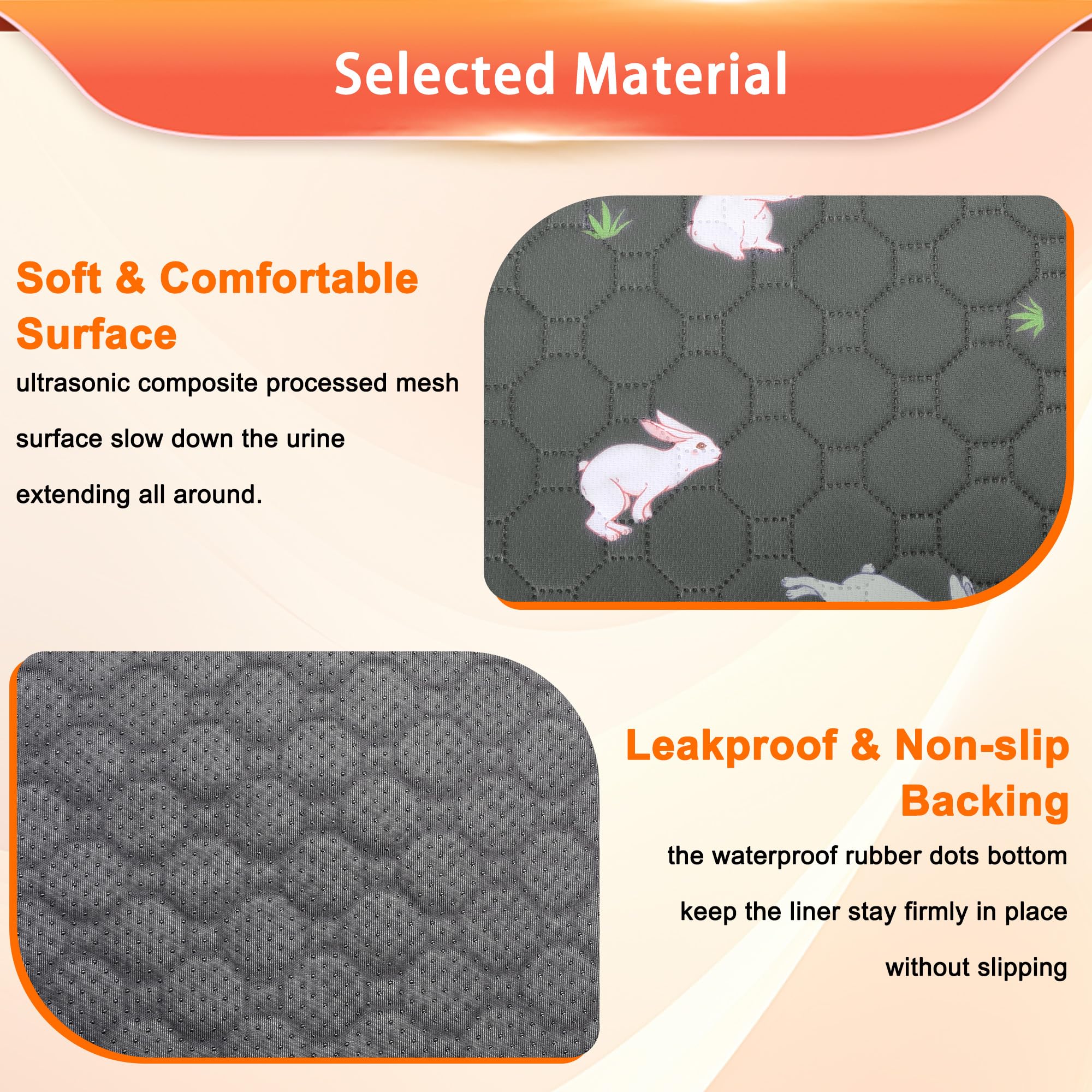MODESLAB absorbent quilted pee pad keeps moisture away for a tidy cage.