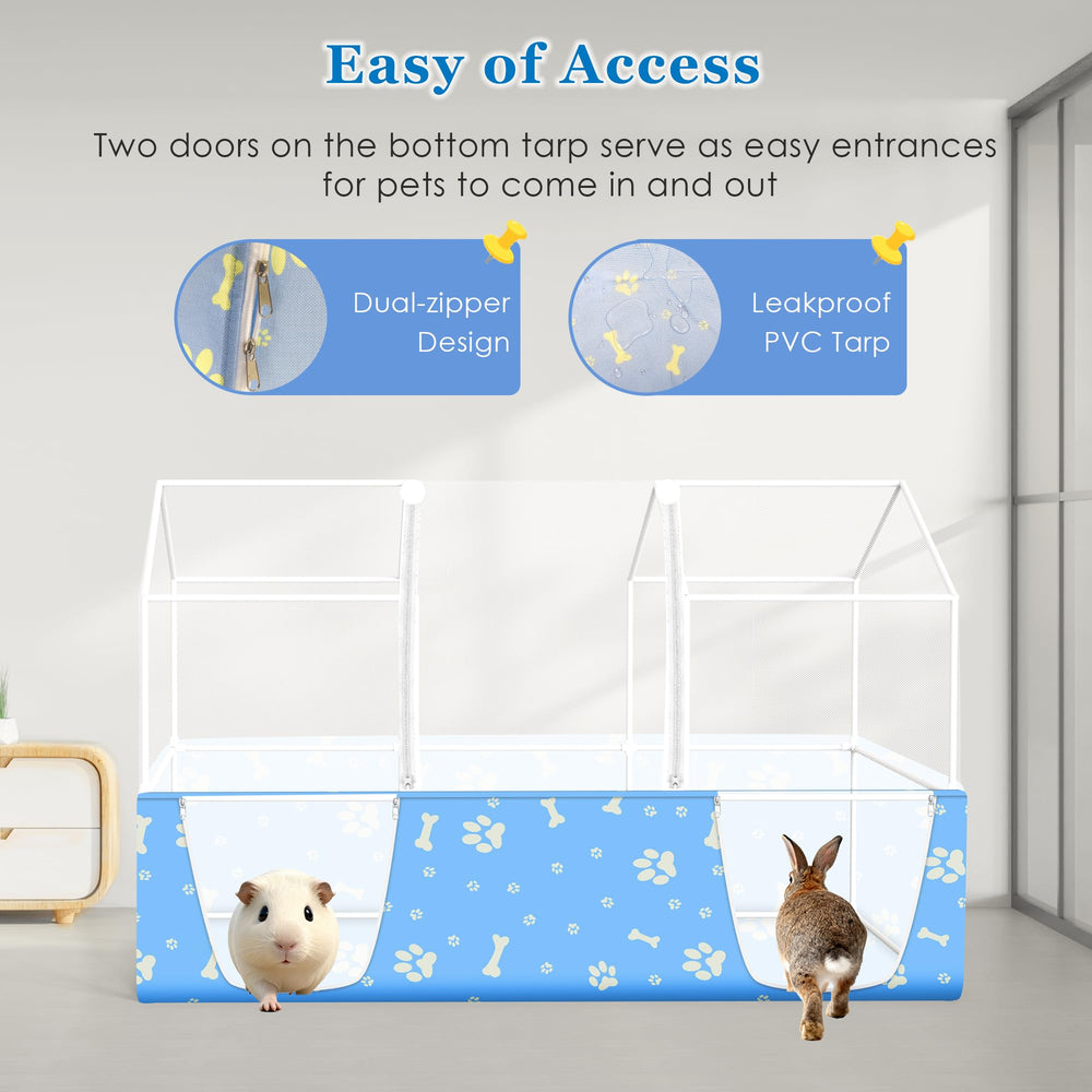MODESLAB waterproof bottom tarp detail for leak-proof pet containment.