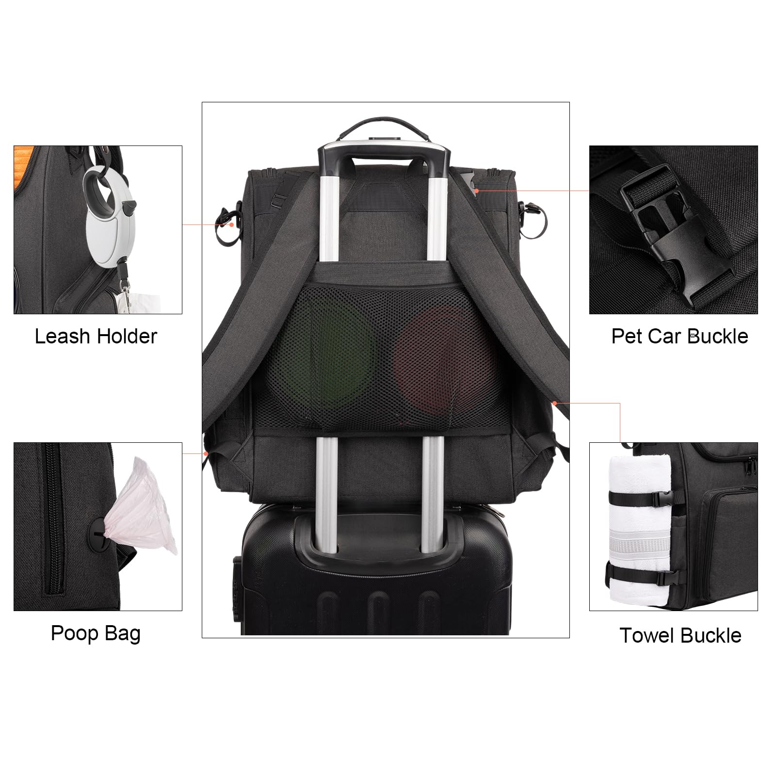 Modoker dog travel bag collapsible bowls illustrate ready-to-feed setup during outings.