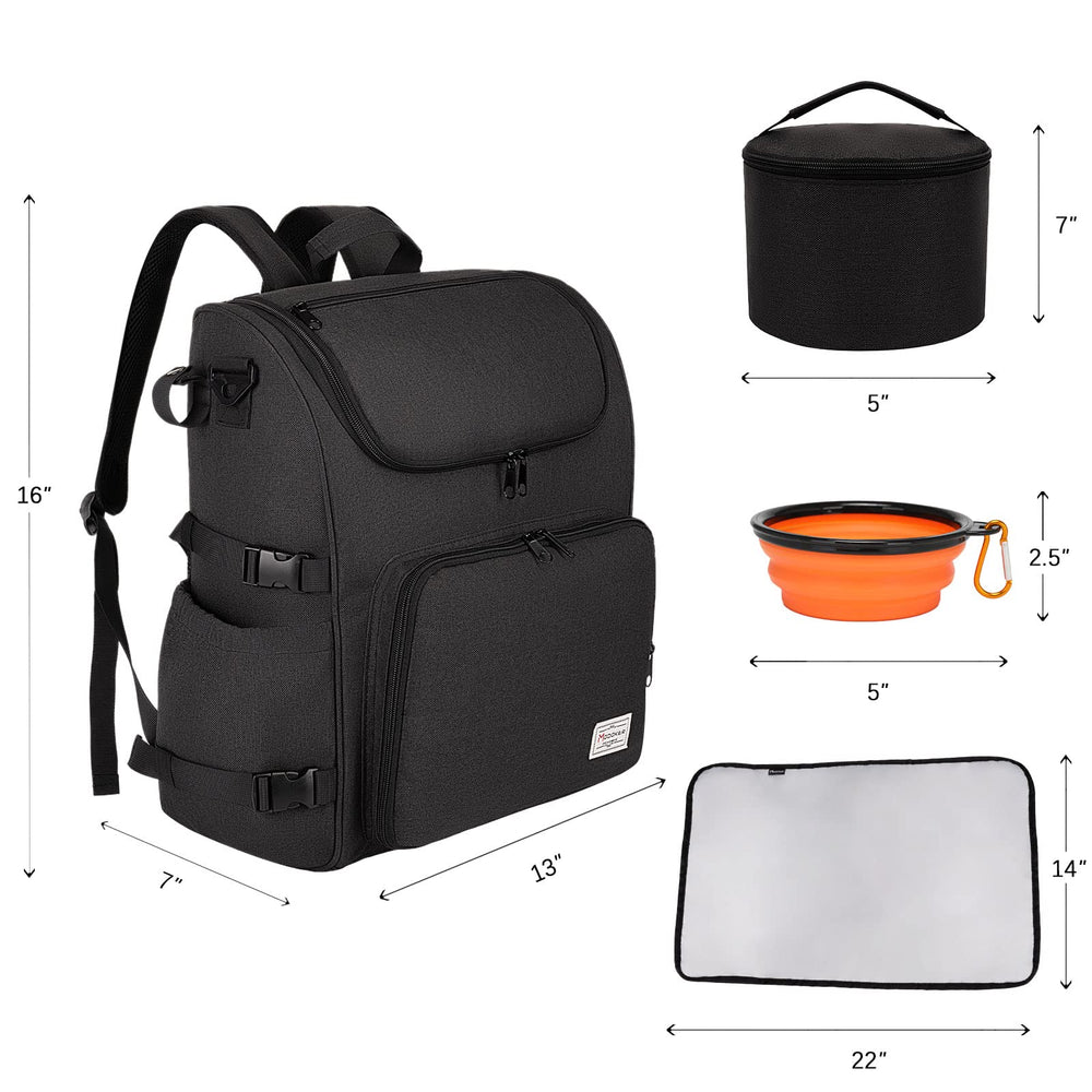 Modoker dog travel bag food containers show organized meals on the move for pets.