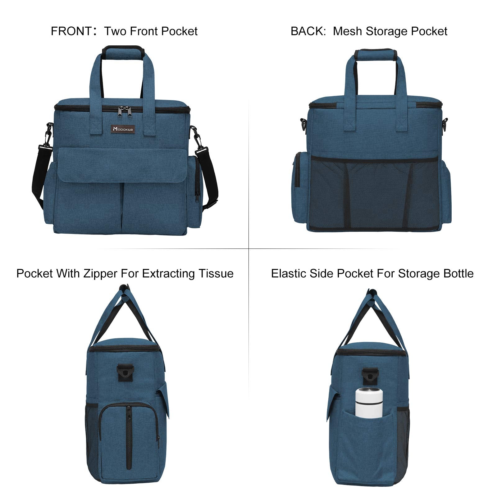 Modoker dog travel bag with multi-pocket layout for organized on-the-go storage.
